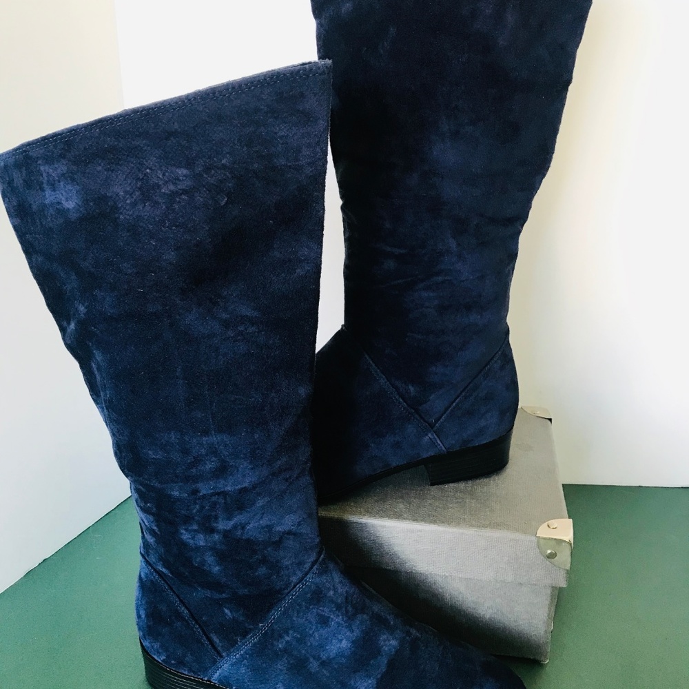AJ Valenci Blue Suede Leather Boots - Size 10 - Picture 5 of 7